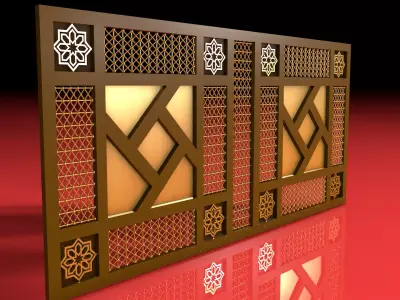 Islamic Mashrabiya Panel 3D Model 3D model