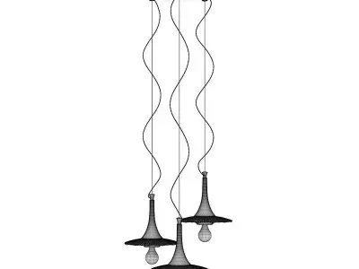 Wicker Ceiling Lamp 3D model