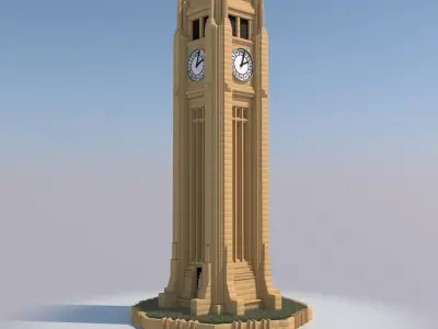 Beirut Clock Tower Landmark - Parliament of Lebanon 3D model