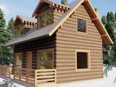 Mountain Cabin 01 3D model