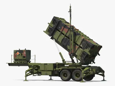  Patriot Missile Launcher on Wheeled Trailer Camo 