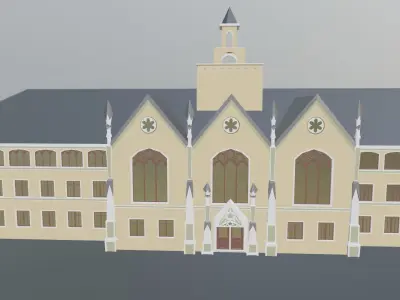 Gothic German School Low-poly 3D model