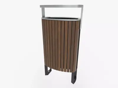 Litter bin Low-poly 3D model