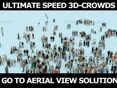 10X HDRI SKY VOL05 - ULTIMATE SPEED 3D CROWDS - PEOPLE 3D Model Pack