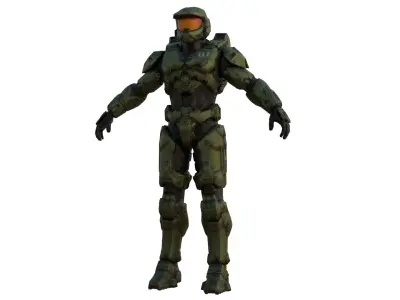 Highly Detailed Master Chief 3D Model Realistic Spartan Armor Low-poly 3D model
