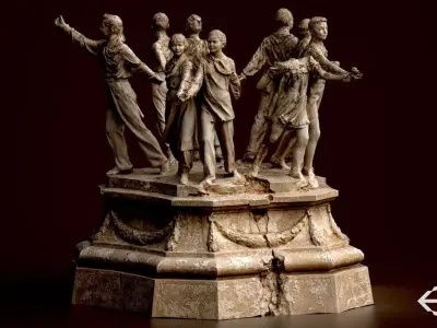 Soviet monument Low-poly 3D model