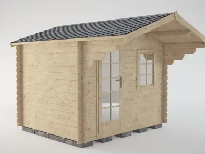 Wooden garden shed3 3D model