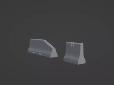Concrete Objects Low-poly 3D model
