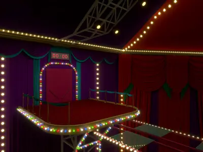 Squid Game glass bridge game scene 3D model