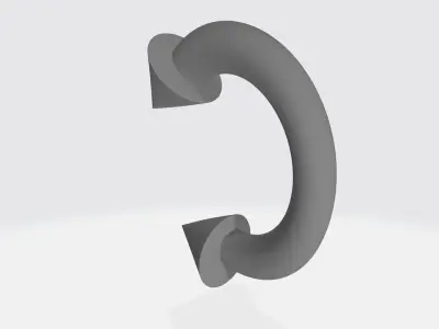 Piercing letter c door handle 3D model
