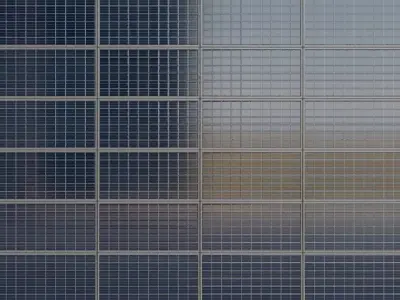 Modular Dark Solar Panel Array PBR Seamless Texture