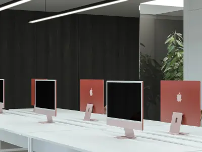 Modern minimalist office design 3D model