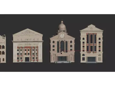 European classical and neoclassical style architecture 3D model