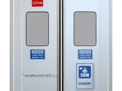  Surgery Double Doors Low-poly 3D model