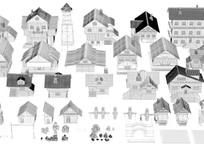 Medieval Set 01 Low-poly 3D model