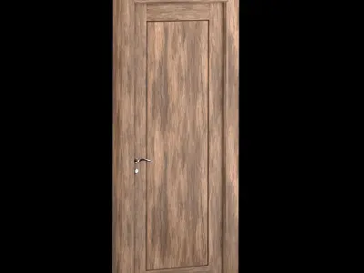 Interior-exterior Wooden Door 3D model shop