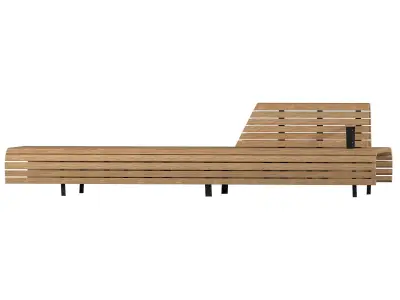 Nola Bench   Modern Urban Outdoor Seating Low-poly 3D model