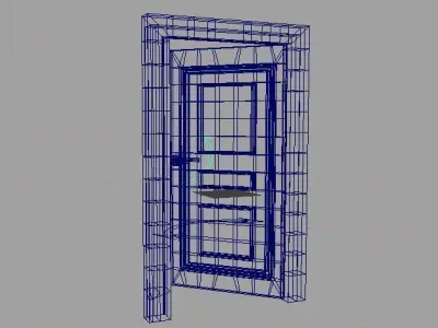 Wooden Door Low-poly 3D model