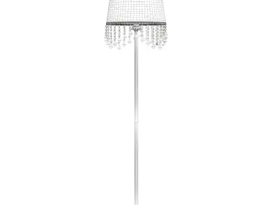 White and Metal Floor Lamp 3D Model 3D model