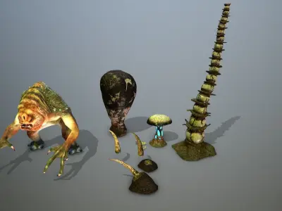 star wars sci-fi Felucia expanding stuff pack  Low-poly 3D model