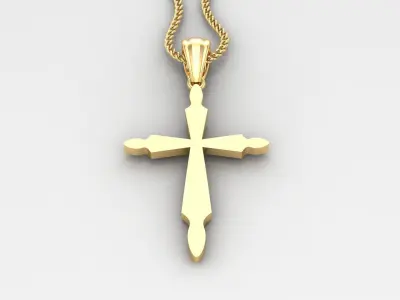 Light Gold 18K Cross Pendant 2CP068 3D print model