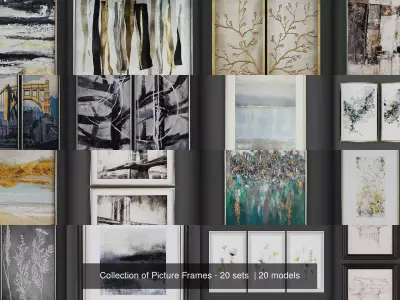 Collection of Picture Frames - 20 sets  3D Model Pack 3