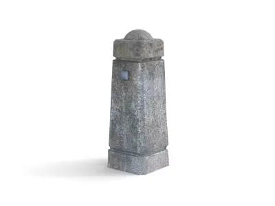 Photoscanned Concrete Bollard Low-poly 3D model