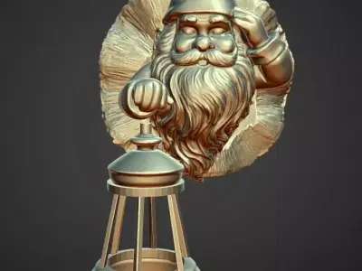 wall mounted welcome gnome holding tea light lamp 3D print model