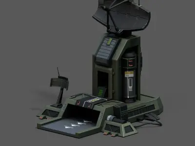 Scifi station building exterior skyscraper sci fi space  Low-poly 3D model