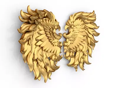 Wings Printable carved decorative 01 3D print model