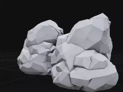 Stylized Rock Game Environment Prop 3D Model Low-poly 3D model