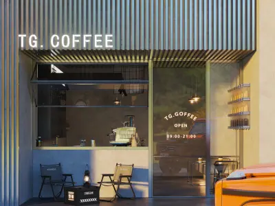 coffee shop  interior   3D model