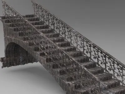 Baroque Stair pillars design 2 3D model