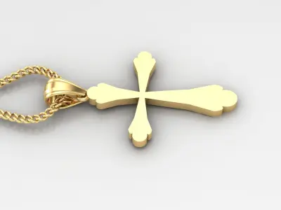 Light Gold 18K Cross Pendant 1CP079 3D print model