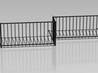 Metallic fence 05 3D model