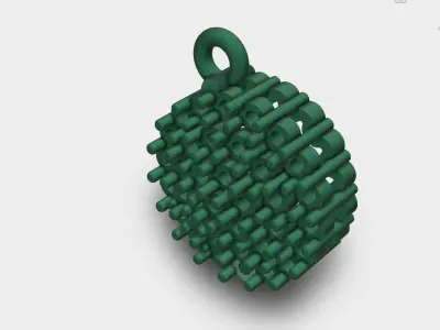 round multiple diamond pendant  3D print model