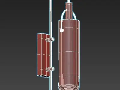 tread brass wall sconce with clear glass 3D model