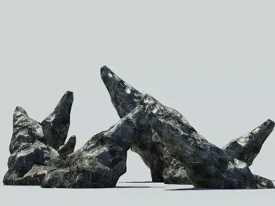 Stone rock Low-poly 3D model