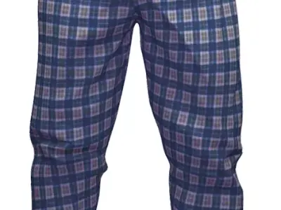 Clown Pants - Checkered Baggy Trousers 3D model