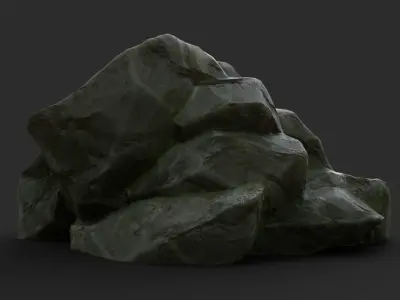 Rock Skull 1005 - Grey Jagged Stone Low-poly 3D model