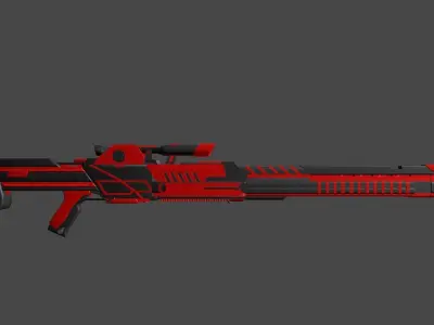 Sci - Fi Cyber Sniper Low-poly 3D model