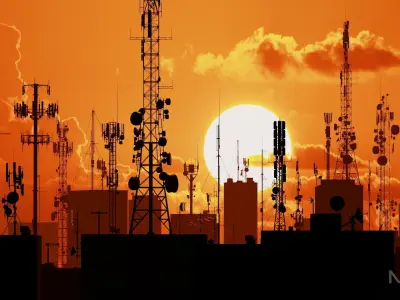 Antennas Collection cell towers - cell towers Low-poly 3D model