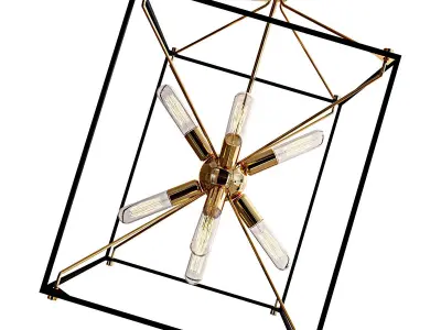 Hudson Valley 9 Light Pendant Aged Brass Glendale 3D model
