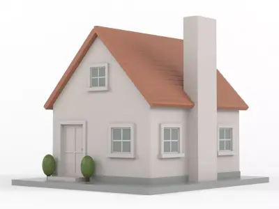 Cartoon House 3D model 10