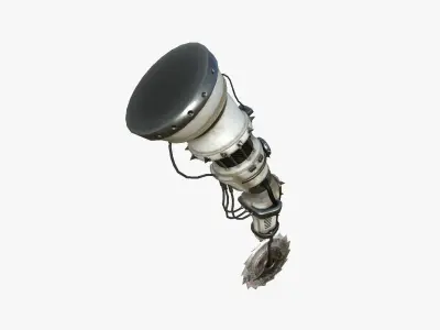 Robotic Arm A05 White Dirt - Character Design SciFi Low-poly 3D model