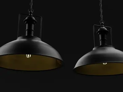 Industrial ceiling Lamp - 2k textures  3D model