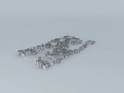 Trees in culture street  Free 3D model