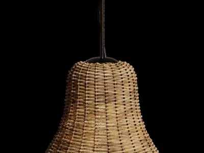 wicker lamp Low-poly 3D model