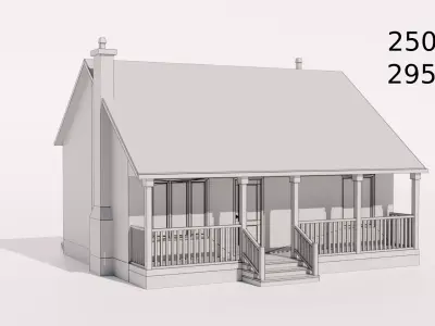 Cottage 10 Houses Collection Low-poly 3D model