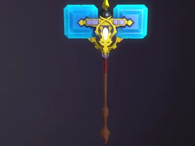 Stylized War Axe Gameready 3D model